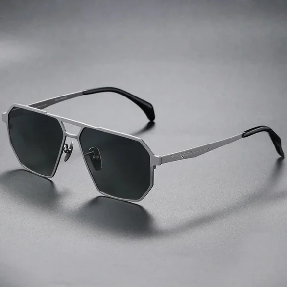 NWT! Titanium Sunglasses Silver Gray with Black Case - Picture 2 of 12